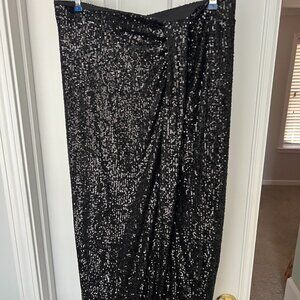 Glamorous Rachel Zoe Black Sequin Pencil Skirt L